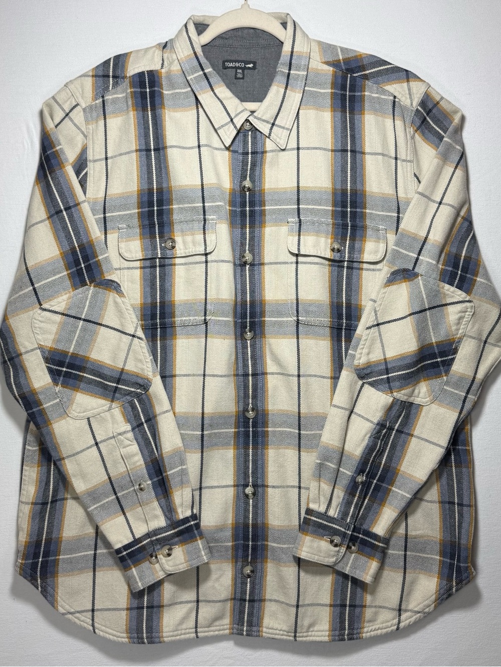 Toad&Co Cream, Blue & Brown Plaid Lightweight Button-Up